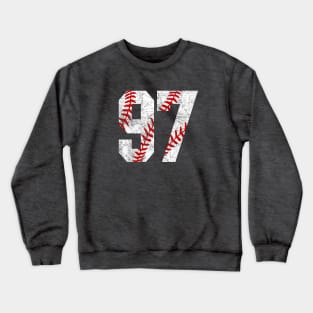 Vintage #97 Baseball Laces Baseball Mom Jersey Love Baseball Crewneck Sweatshirt